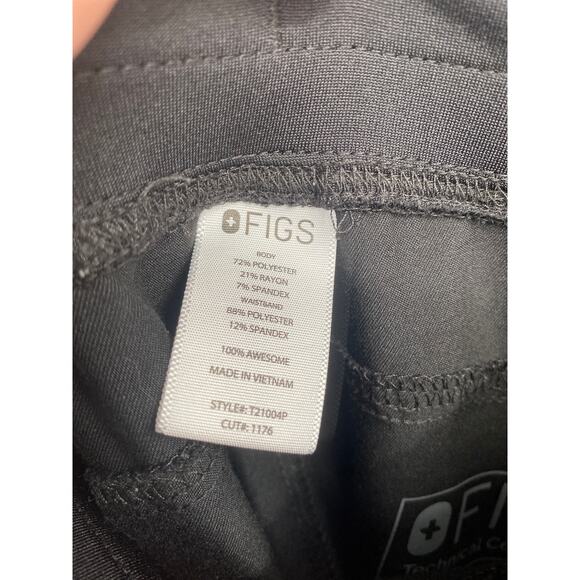 Figs Black Track Pants with Gray Drawstring - Picture 3 of 9